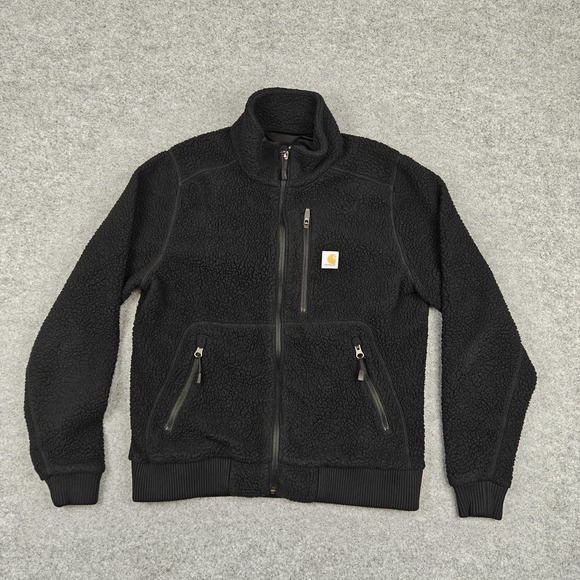 Carhartt Jacket Mens Small Black Sherpa Fleece Full Zip Relaxed Fit 103913-W